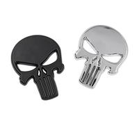 CENPEK 4Pcs Adesivi con Teschio Adesivo per Auto in Metallo 3D per Caschi da Bicicletta per Auto-Nero E Nastro