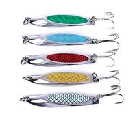 CENPEK 5 pz Cuneo Pesca Mare Trota Esche di Metallo Fetta Cucchiaio di Treble Ganci Sgombro paillettes spinner Esca dura Casting Blade Tackle