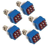 CENPEK 5Pcs 9 Pin 3PDT Effector Button Brush Box True Bypass Effetti per Chitarra Pedal Box Stomp Foot Metal Switch