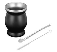 CENPEK 8OZ Set da tè in acciaio inossidabile con tazza Mate con spazzola per la pulizia del cucchiaio di cannuccia per Yerba Mate, bevanda, caffè, succo di latte