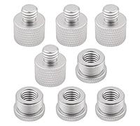 CENPEK Adattatore a vite 5/8 pollici filettatura interna su 3/8 pollici filettatura interna 3/8 pollici su 5/8 pollici filettatura esterna vite per treppiede vite 8 pezzi (argento)
