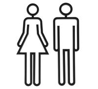 CENPEK Cartello per WC con Simbolo Uomo e Donna - Elegante Cartello Nero per bagni, Toilette e Guardaroba, Moderno e Durevole Cartello di identificazione del Genere per Una Facile Navigazione