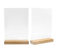 CENPEK Cartellone Prezzo Menu A5 da 2 Pezzi, Supporto per Cartello in Acrilico con Display Fronte-Retro, Supporto Trasparente A5 espositore in plexiglas per Ufficio, Scuola, casa, Ristorante