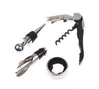 CENPEK Cavatappi professionale, kit apribottiglie per birra o vino, set regalo di alta qualità, include cavatappi, tappo per bottiglia, versatore e anello per vino (nero)