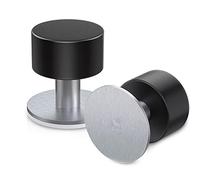 CENPEK Confezione da 2 fermaporta con adesivi extra, tappo autoadesivo, con gomma nera e corpo in acciaio inox, resistente per la casa e l'ufficio