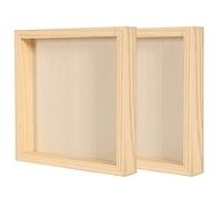 CENPEK Confezione da 2 pannelli in legno grezzo in tela di legno per pittura e versamento artistici, uso con oli acrilici, 20 x 20 cm