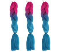 CENPEK Confezione da 3 trecce per capelli, Ombre Peach to Lake Blue Colore Treccia lunga 24 pollici Extension per capelli 100 g/pz Kit per trecce sintetiche