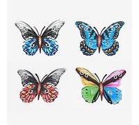 CENPEK Confezione da 4 Decorazioni da Parete in Metallo con Farfalla da Appendere, per Patio, Giardino, Cortile, Esterno