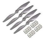 CENPEK Confezione da 4 eliche RC CW 17,8 x 12,7 cm 2-Vane per aeroplano nylon grigio con anelli adattatori