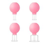 CENPEK Coppette per Massaggio facciale in Silicone da 4 Pezzi per Sollevamento della Pelle, riduzione della Cellulite, Coppe raschianti per massaggiatore Viso -Rosa