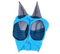 Cenpek - Maschera da mosca con orecchie, liscia ed elastica, per cavalli, con protezione UV, colore: blu