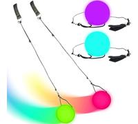 CENPEK Palline oscillanti Illuminate a LED, Colori Arcobaleno ed Effetti stroboscopici, Palline Poey per Giochi circensi, Giocoleria, Ragni Illuminati, altalene, Danza del Ventre