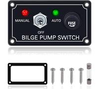 CENPEK Pannello interruttori di Controllo della Pompa di sentina 12V Manuale a 3 Vie/spento/Automatico con indicatore LED Fusibile 5A per Yacht Camper Camion Barca Marina
