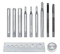 Cenpek - Set da 11 pezzi per lavori fai da te in pelle, per lavori artigianali e fai da te con base per fori e bottoni per rivetti