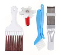 CENPEK - Set di 4 pezzi per la pulizia del condensatore del condizionatore d'aria, spazzole e pettine in acciaio inox per pulire bobina, frusta e alette di condizionatore e frigorifero