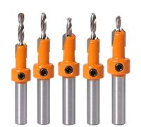 CENPEK Set di 5 Punte per Trapano svasatore, Punta per Trapano conica Viti per smusso per Lavorazione del Legno Punta per Trapano per Fori per Legno, plastica, Fori (2.8/3/3.2/3.5/4mm)