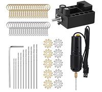 CENPEK Set di accessori in resina elettrica, 353 pezzi, mini trapano manuale con punta a torsione e perni a vite per stampi in resina portachiavi fai da te