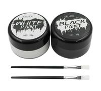 CENPEK Set pittura per il viso bianco/nero (20 g ciascuno), kit professionale per trucco a base di olio ad alto pigmento per Halloween, SFX, clown, Joker, scheletro Cosplay