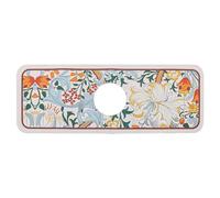 CENPEK Tappetino Assorbente per Rubinetto Lavello, Paraspruzzi Floreale Vintage, Morbido Tappetino Assorbente Drenante, Ad Asciugatura Rapida, Riutilizzabile per Bagno E Cucina