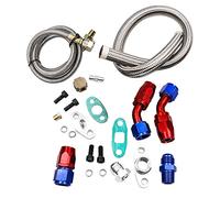 CENPEK Turbo Charger Olio Scarico Linea di Ritorno Alimentazione Olio Kit Completo T3 T4 T04E T60 T61 T70 Argento