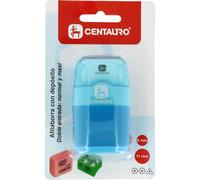 Centauro - Affilaborra con doppia entrata: normale e maxi, diametri: 8 e 11 mm, perfetto per matite rotonde, esagonali e triangolari. Colori casuali