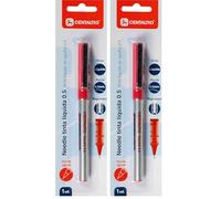 Centauro - Penna a punta ago, Needle 0,5 mm, inchiostro liquido, colore rosso, grande pressione, tratto sottile, meno pressione durante la scrittura, perfetto come materiale scolastico