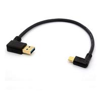 CentBest Cavo di prolunga da USB 2.0 a 90 gradi a tipo C maschio ad angolo destro/sinistro, placcato oro, cavo di prolunga USB C per trasferimento dati e sincronizzazione(90°Type C-USB 3.0 A Right)