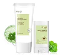 Centella Sunscreen, Centella Crema Solare Viso SPF 50 con Stick Solare Viso, Una Crema Solare Idratante, Non Grasso, Forte Protezione UV, per Tutti i Tipi di Pelle