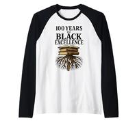 Centenario del Mese della Storia Nera 100 Anni di eccellenza Nera Maglia con Maniche Raglan