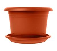 Centi Set da 1 vaso elegante in terracotta: vaso di alta qualità da 30 cm, con sottovaso, ideale per tutte le condizioni atmosferiche