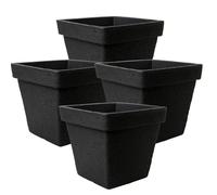 Centi Set di 4 vasi estremamente robusti: grandi per esterni, 40 x 40 cm, in antracite, vaso per palatine grande per esterni, perfetto per il vostro giardino