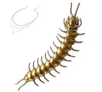 Centipede Button Cover, Retro Brass Active Centipede Button Clip-On for Shirt Decor, Punk Alternative Fashion Animal Collar Clothing Brooch Accessory, Unique Jewelry Gift for Men & Women (1pc)