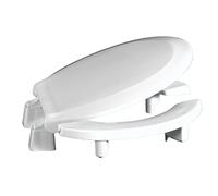 Centoco 3 inch Raised Toilet Seat for Seniors, Round, Open Front with Cover, Commercial, Plastic, Made in the USA, 3L460STS-001, White