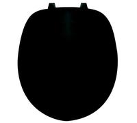Centoco Sedile WC rotondo nero, residenziale, cerniera in plastica con montaggio superiore, anteriore chiuso con coperchio, plastica, DSAMAZ2-407