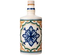 Centonze - Olio Extra Vergine di Oliva - Biologico Monocultivar - Bottiglia in Ceramica di Caltagirone - Barocco Collection 0,50L - Blue Flower