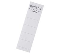 Centra Etichette sostitutive per raccoglitori a leva in plastica con dorso da 75 mm, Formato corto e largo, 55 x 190 mm, Cartoncino, 290105, Bianco, Confezione da 10