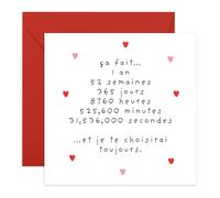 Central 23 1 An Anniversaire Mari Femme Couple Amour Romantique Vient Avec Stickers Cadeau Anniversaire Cadeau Mignon Lui Par