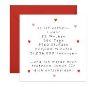 Central 23 1. Jahrestag Karte Ehemann Ehefrau Partner Liebe Paar Kommt Mit Aufklebern Jahrestagsgeschenk Niedliches Geschenk Männer Von