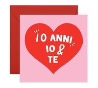 Central 23 10 Anni Anniversario Biglietto Cuore Amore Coppia Romantico Viene Con Adesivi Regalo Anniversario Regalo Carino