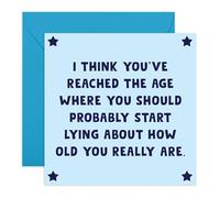 CENTRAL 23 Age Joke - Biglietto di auguri di compleanno con scritta "Start Lying About Your Age" (lingua italiana non garantita)