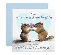 Central 23 Anniversaire Carte Écureuil Sœur Beau-Frère Mignon Romance Vient Avec Stickers Cadeau Anniversaire Cadeau Mignon Par