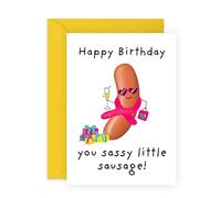 CENTRAL 23 Biglietti di compleanno divertenti per uomini e donne, con salsiccia sassy little sassy, biglietto di compleanno divertente, regalo divertente per sua figlia, nipote, viene fornito con