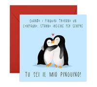 Central 23 - Biglietto Auguri Sei Il Mio Pinguino - Cartolina Romantica e Dolce per Lui Lei Fidanzato Fidanzata Amico Amica - Idea Regalo Amore per Coppia Uomo Donna - Con Adesivi Carini