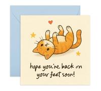 CENTRAL 23 Biglietto con scritta in lingua inglese "Get Well Soon", con scritta "Hope You're Back On Your Feet Soon", con scritta in lingua inglese "Feel Better Soon Post Operation Speedy Recovery