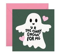Central 23 Biglietto d'amore con fantasma, con scritta in lingua inglese "You're the Only Ghoul For Me", biglietto di auguri per Halloween, San Valentino, anniversario, per lui, fidanzato, fidanzata