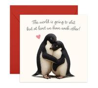 CENTRAL 23 Biglietto d'amore pinguino - At least we have each other pinguini - regalo per marito, moglie, fidanzato - biglietto di anniversario di coppia - viene fornito con adesivi