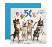 Central 23 Biglietto d'auguri per il 50° compleanno per uomo e donna - Festeggia il compleanno del tuo cane con umorismo - Regalo originale per i genitori