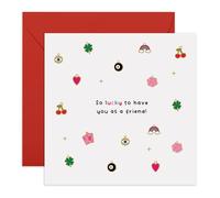 Central 23 Biglietto dell'amicizia, con scritta in lingua inglese "So Lucky To Have You As A Friend", con ciondoli colorati, per donne, ragazze, migliori sorelle, fidanzate, per tutte le occasioni