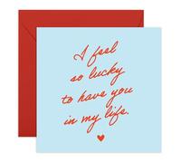 CENTRAL 23 Biglietto di anniversario romantico - Lucky To Have You In My Life - Script Love scritto a mano - per marito, moglie, fidanzata, fidanzato, coppia, matrimonio o San Valentino, fornito con