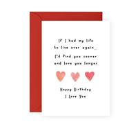 Central 23 - Biglietto di auguri di compleanno per marito, con scritta "I Love You Longer", con scritta "I Love You Longer" (lingua italiana non garantita)
